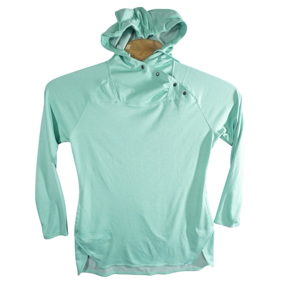 Simms Fishing Solar Flex Cooling Hooded Waffle Shirt Womens Medium Gorpcore Camp